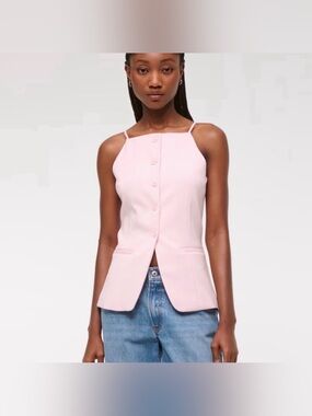 Abercrombie Tie Back Strappy Vest Pink NWT